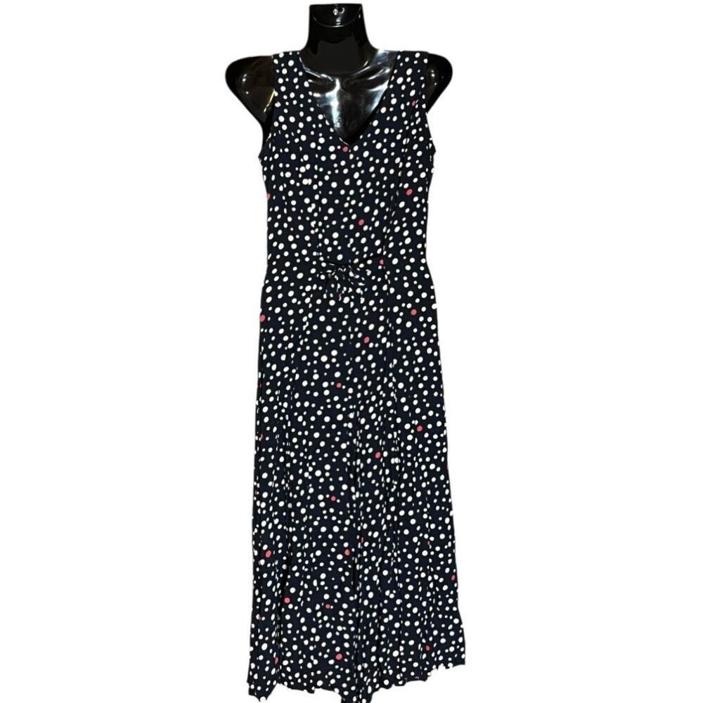 Tatyana Bettie Paige Polka Dot Wide Leg Jumpsuit Black ,White & Red Sz XS - Picture 3 of 6